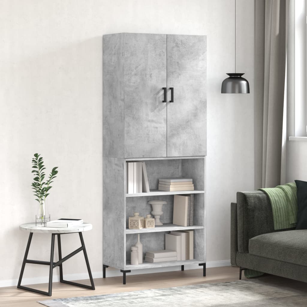 Highboard Concrete Grey 69.5 X 34 X 180 Cm Particleboard