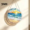 Home Decoration Gift Acrylic Puzzle Pendant, Round Stained Glass Style Hanging Ornament, 7.48 Mindful Weekend Activity Inch Window for DIY Sun Catcher