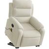 Electric Recliner Chair with Lift Function Cream Velvet