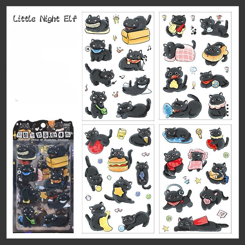 Soft Cute Cat Transparent Waterproof Pet Stickers Diy Hand Account Diary Stickers  Cute Animal Cat Stickers