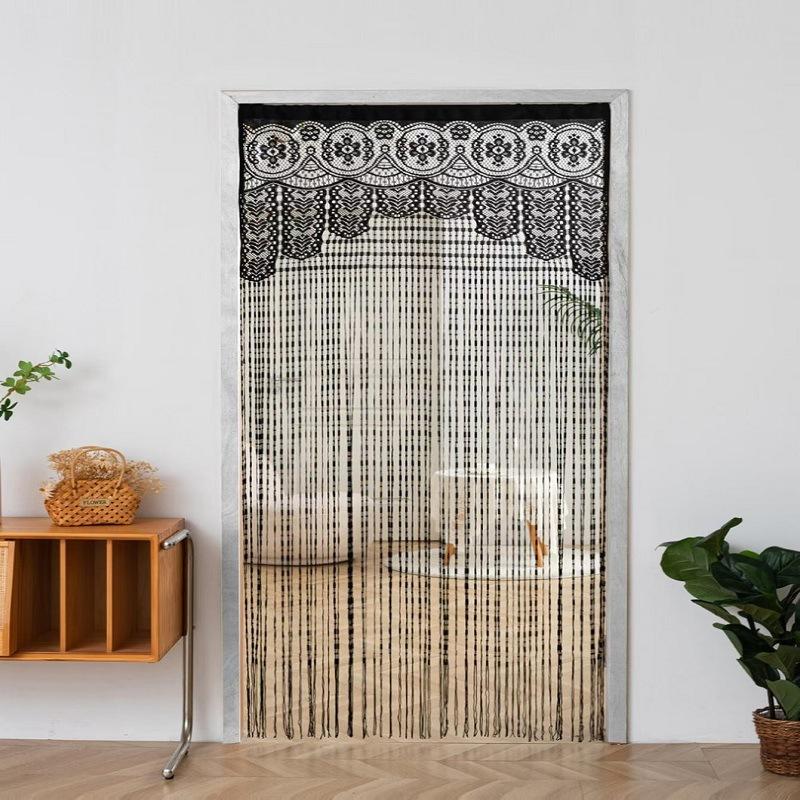 Jacquard Quasten Vorhang Raumteiler, 100x200cm Türvorhang für Wohnzimmer, Heimdeko Sichtschutz, Leichte Hängepartition