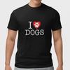 I Love Dogs T Shirt Dog Lover Paw Print Graphic Tee Unisex Gift