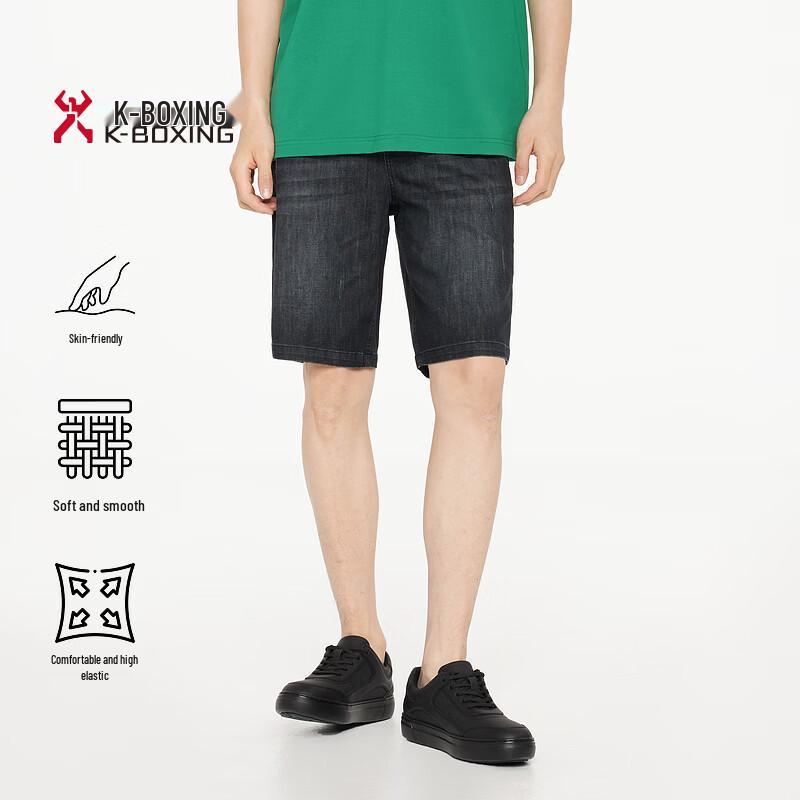 

K-Boxing Men s Business Stretch Denim Shorts FZRR2310 32