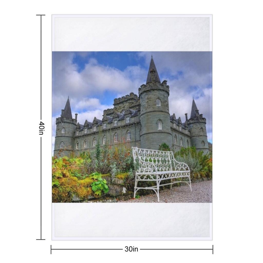 Inveraray Castle, Argyll, Scotland Throw Blanket Quilt Soft Plush Plaid Luxury Designer Flannel Blankets