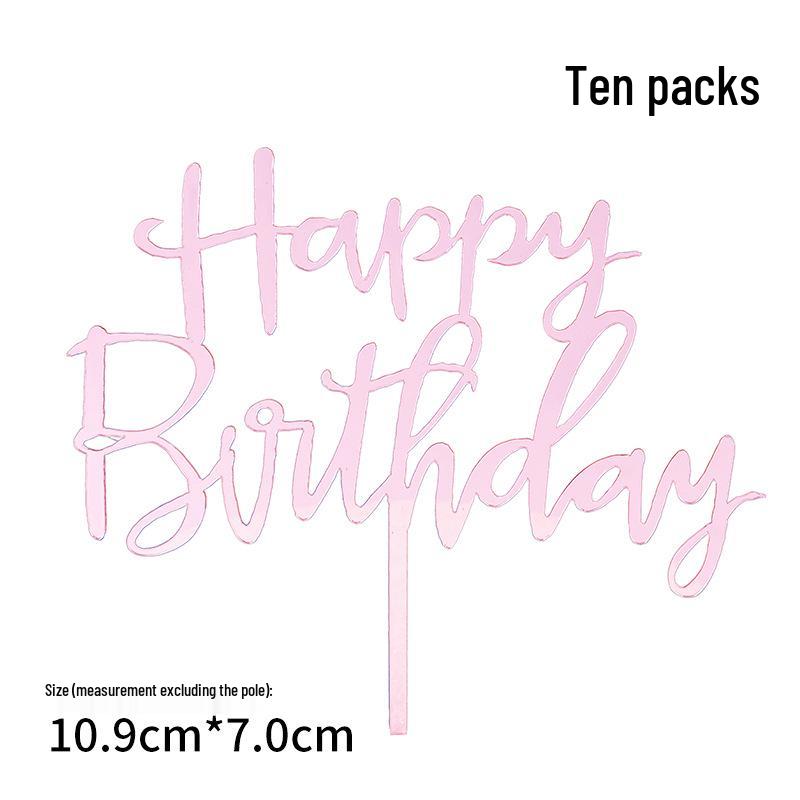 50-Pack Acrylic 'Happy Birthday' Cake Toppers - Popular Party Decorations with Free Shipping