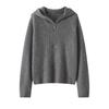 Women's Hooded Cashmere Pullover Sweater - Autumn/Winter, Loose Fit, Long Sleeve, Thick Knit Base Layer