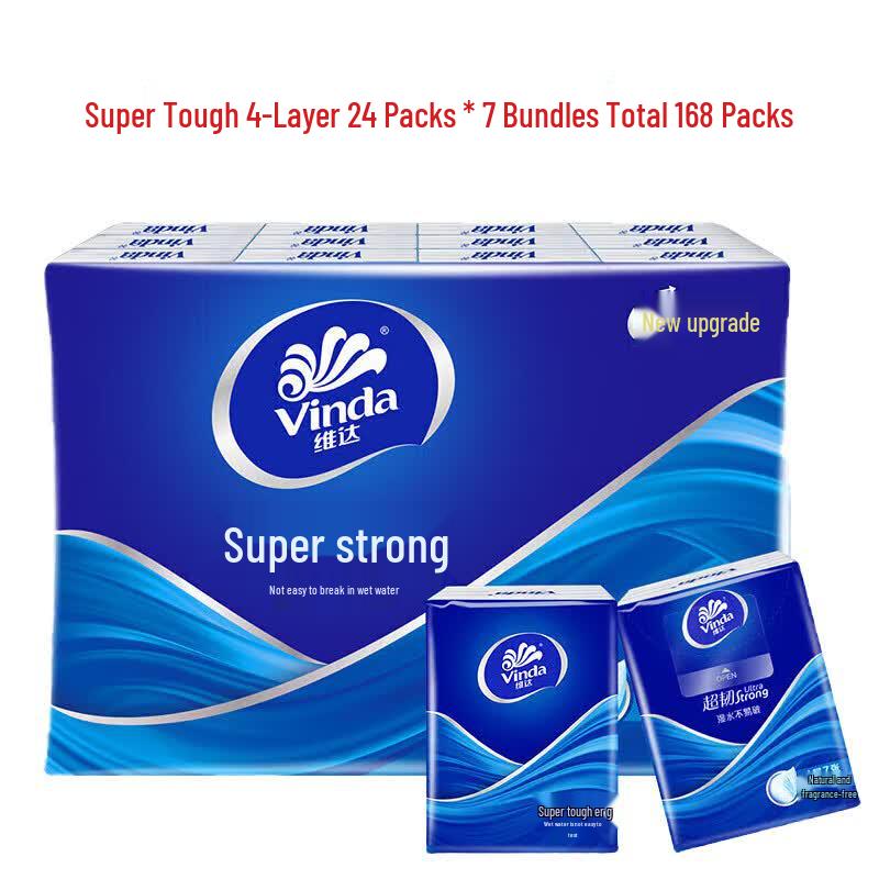Vinda Ultra-Tough 4-Ply Unscented Pocket Tissues
