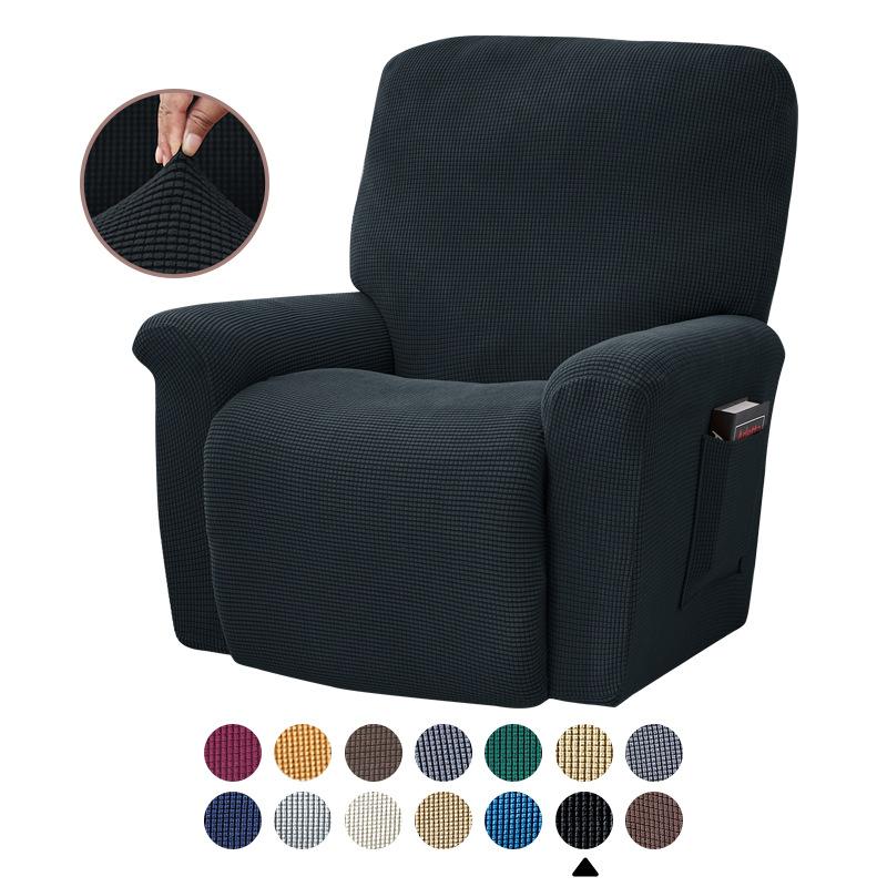 Split Jacquard Recliner Cover Elastic Lazy Boy Chair Sofa Covers Stretch Spandex Couch Slipcovers Armchair Case Solid Color