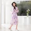 VICTORIA&VERA Women's Elegant Tie-Dye V-Neck Long Sleeve Dress
