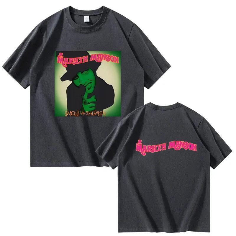 MARILYN UnisexSON Doublesided Printed Tshirt 2025 Unisexs and Womens Gothic Casual Summer Printed 100 Pure Cotton Tshirt