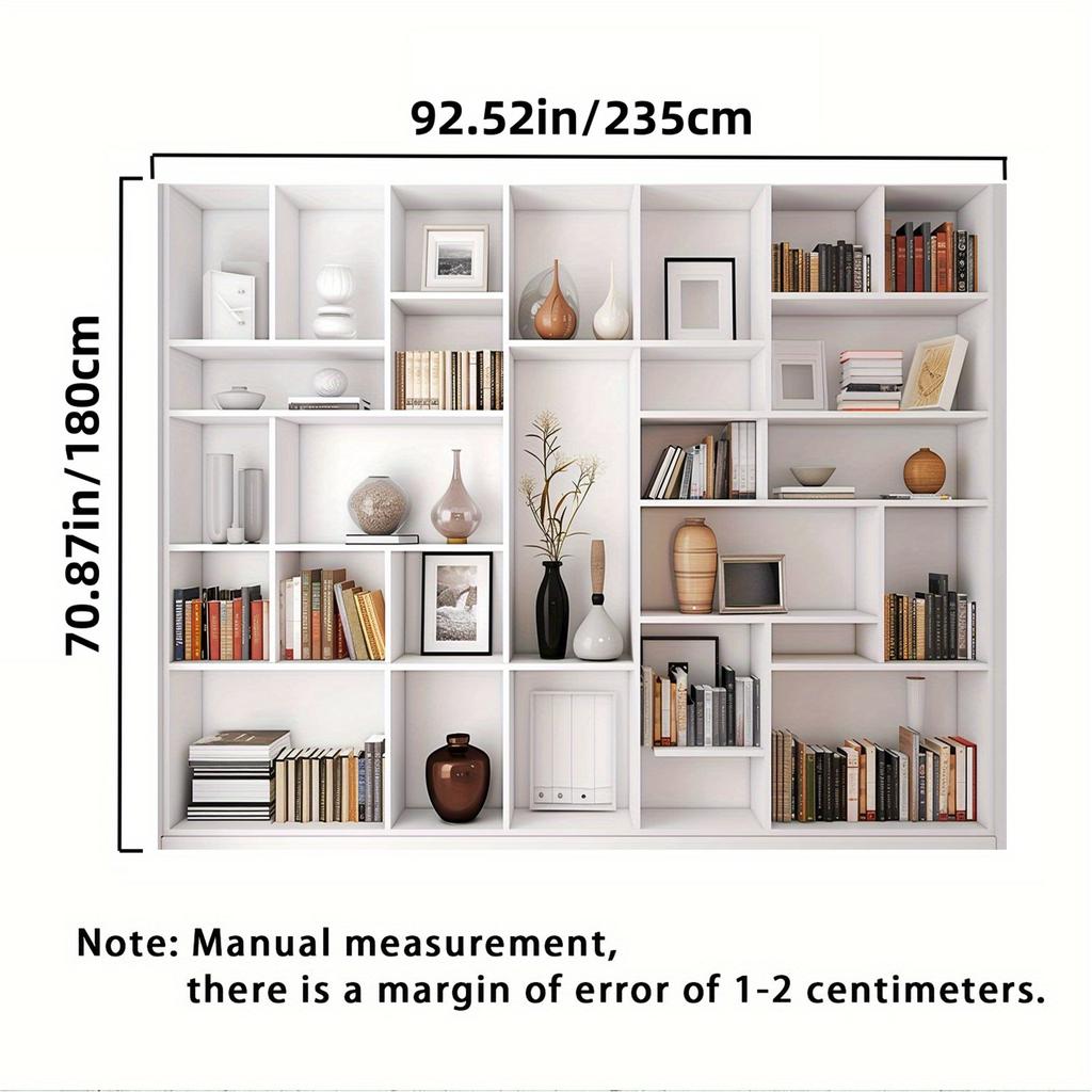 The multifunctional white bookshelf and office background are very suitable for video conferencing and home decoration