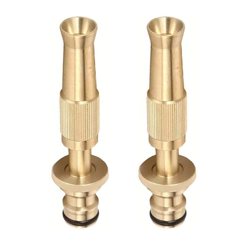 Spray Nozzle Water Gun Brass High Pressure Direct Spray Sprinkler Quick Connector Home Garden Hose Adjustable Gun