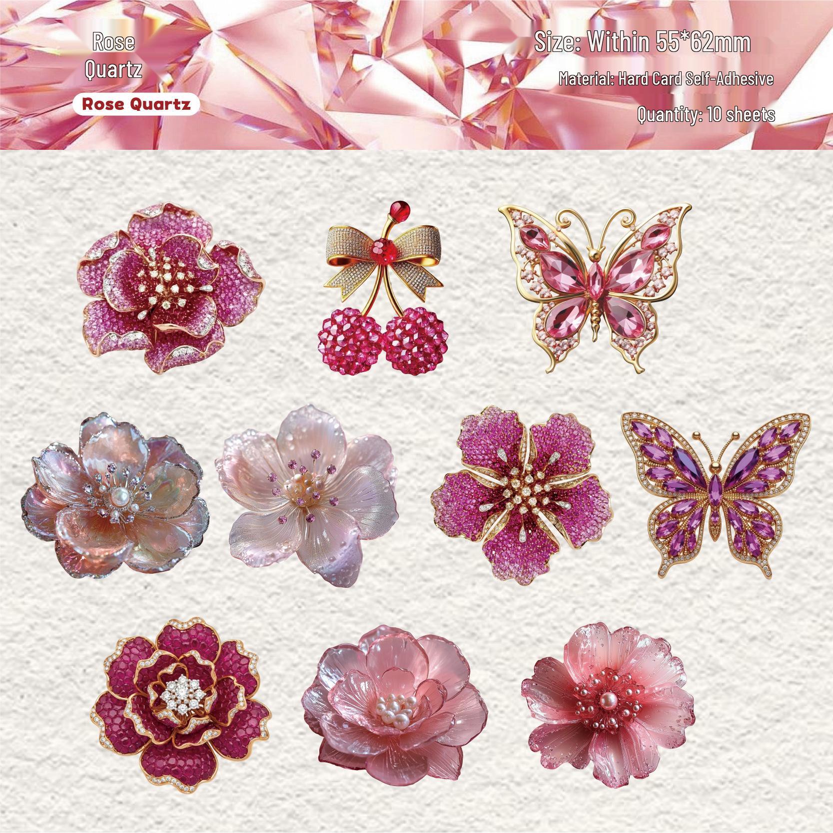 Retro Story Crystal Ornaments Sticker Set: 10 Sheets of High-End DIY Decorative Journal Stickers
