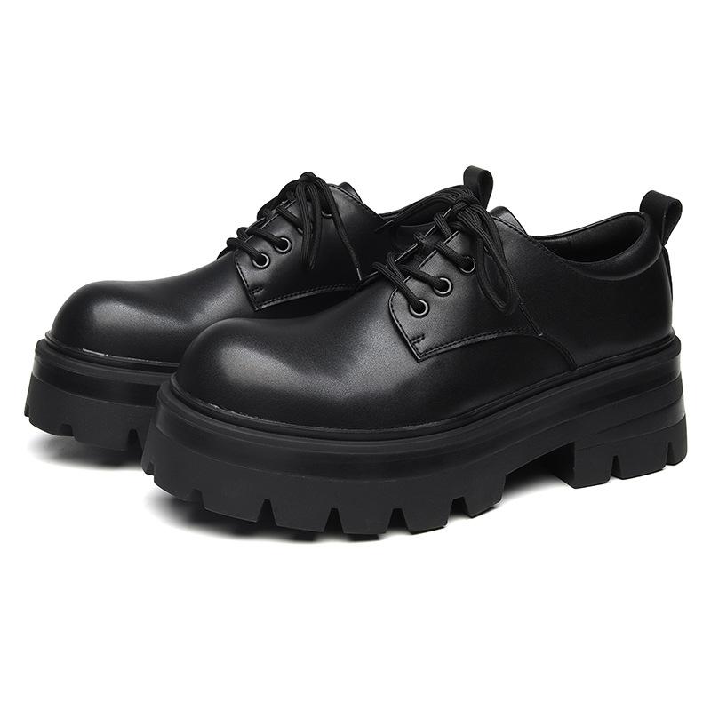 2025 Ležérní kožené boty pánské společenské svatební velká hlava japonské zvyšující šněrovací silná podrážka nízké Martensky 6112-R