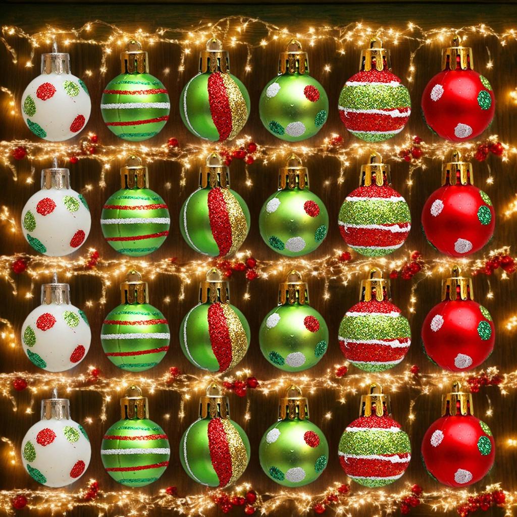 Christmas Ball Ornaments 24 Pieces Holiday Globes Set 1.18inch Christmas Ornaments Set For Dance Party Wedding Yard Indoor Front