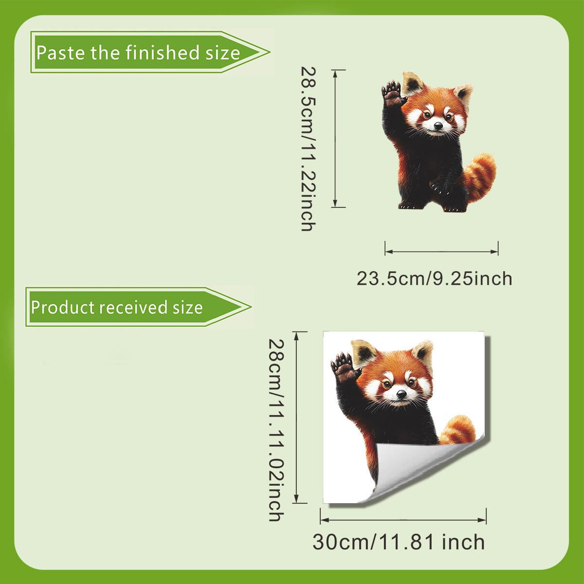 

Realistic Raccoon Fully Transparent Double Sided Visible Static Cling Glass Sticker Home Decor 30x30cm різнокольоровий