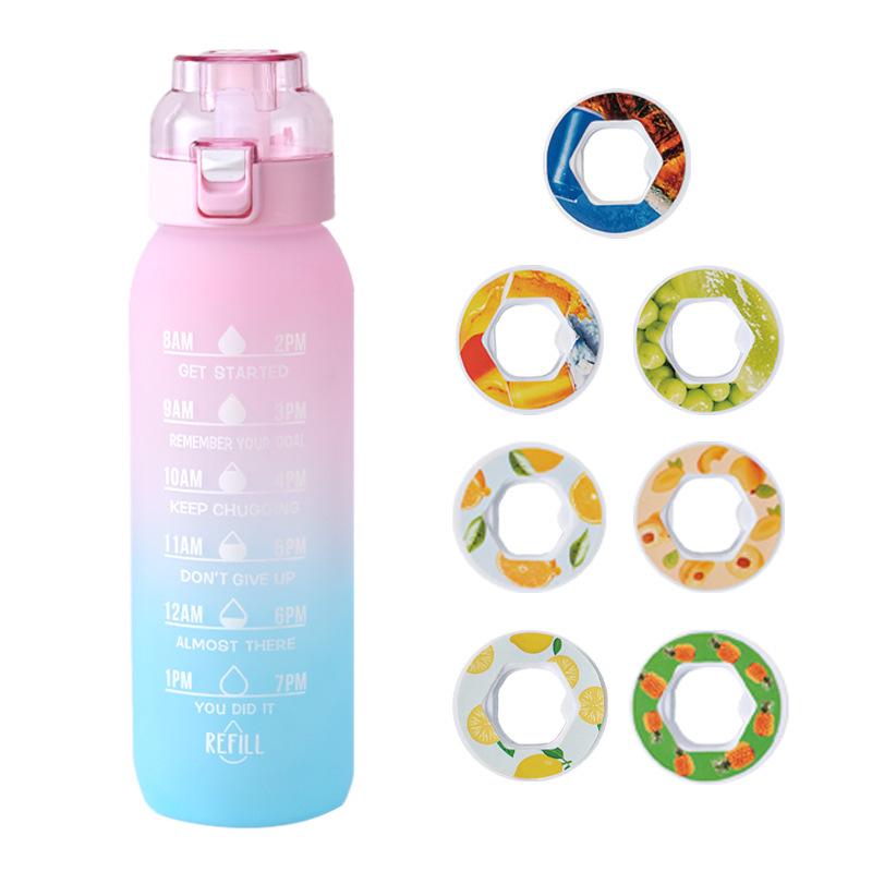 Fruit-Flavored Zero Calorie Water Bottle with Pop-Up Lid and Aroma Ring