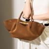 Dumpling Matte Suede Cowhide Commuter Premium Tote Bag Genuine Leather Messenger Large Capacity New Women's Handbag