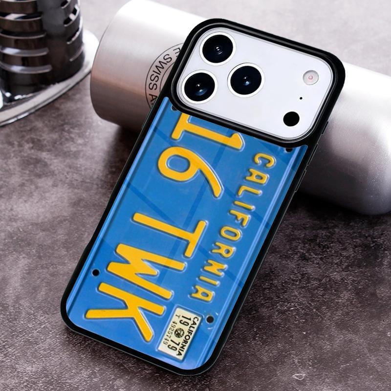 Retro Funny License Plate Number Phone Case for iPhone 17 16 15 Pro Max Air 14 13 12 11 Plus Shockproof Capa Cover