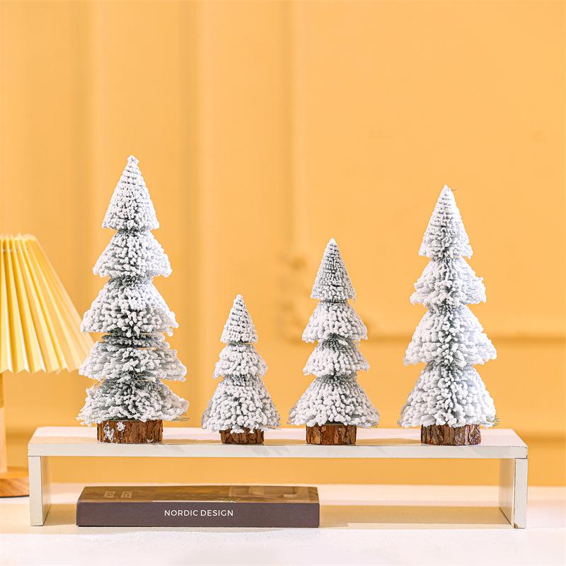 Lighthouse-Shaped Flocked Cedar Mini Christmas Tree Ornament