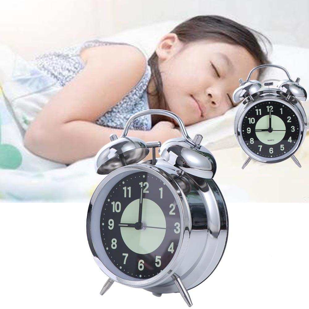 

4 Inches Super Loud Alarm Clock With Nightlight Silent Table Desk Clocks Student Decor A