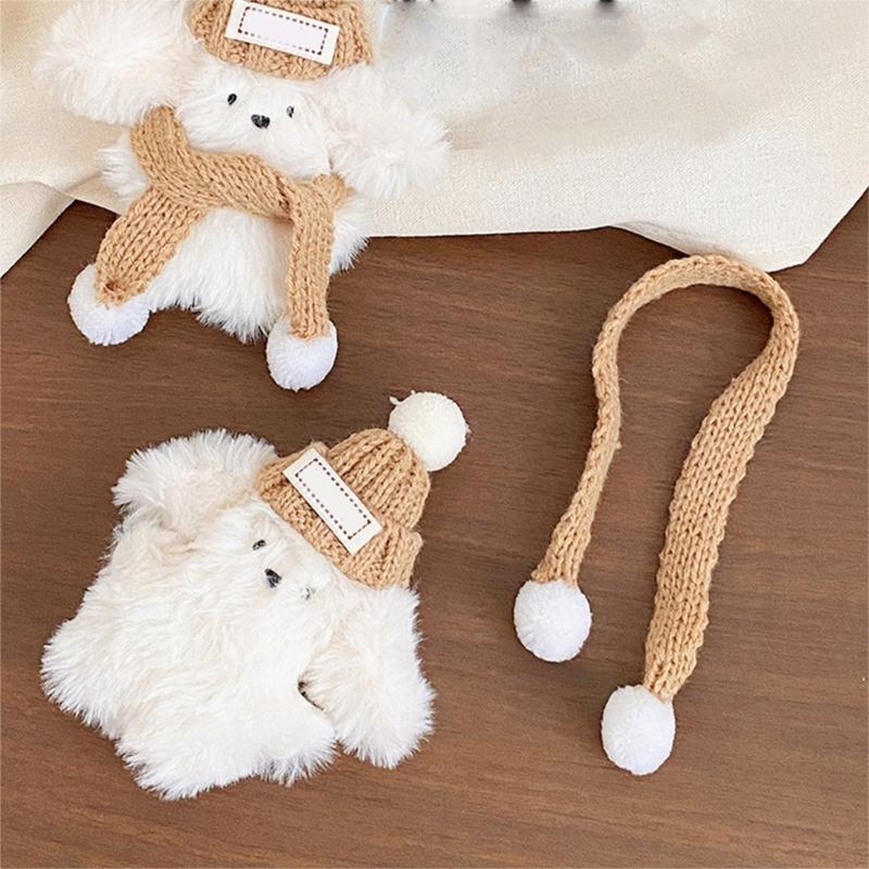 Plush Dog Keychain Cartoon Animal Pendant Keyring Fashionable Key Rings Jewelry Accessories for Backpacks and Phones