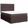 Box Spring Bed with Mattress Dark Brown 140 X 190 Cm Fabric