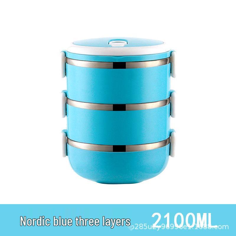 Izolowany, wielowarstwowy pojemnik bento w stylu nordyckim ze stali nierdzewnej 304 z niestandardowym logo