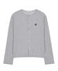 Nick&Nicole Ribbed Butterfly Patch Cardigan_Gray