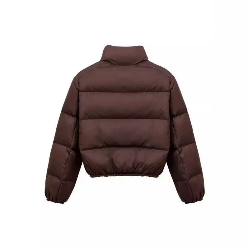 Womens Short Puffer Coat KENDALL Style Thick Warm Zip-Up Cotton Jacket Fashion Casual Outerwear