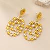 Pinkdudu European American Women Multi Layered Oval Diamond Studded Earrings Fashionable Personalized Geometric Drop Earrings PD2152