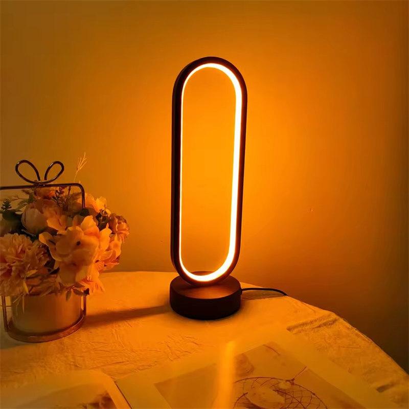 1PC Lampe Schlafzimmer Ring Lampe Wohnzimmer Drei-Farben Dimmen Nacht Lampe LED Nachtlicht