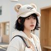 Thickened Baseball Hat Cartoon Bear Beret Hat Cute Octagonal Cap