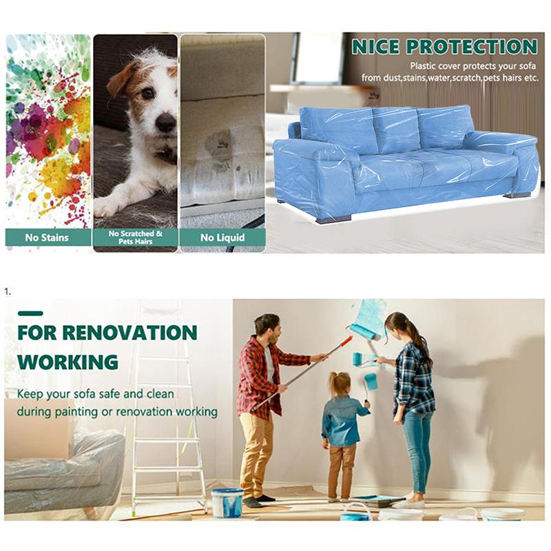 Couch Cover Pet Plastic Cover Transparent Cat Scratch Protector Waterproof Sofa Cover For Protection Against Cat Dog Clawing
