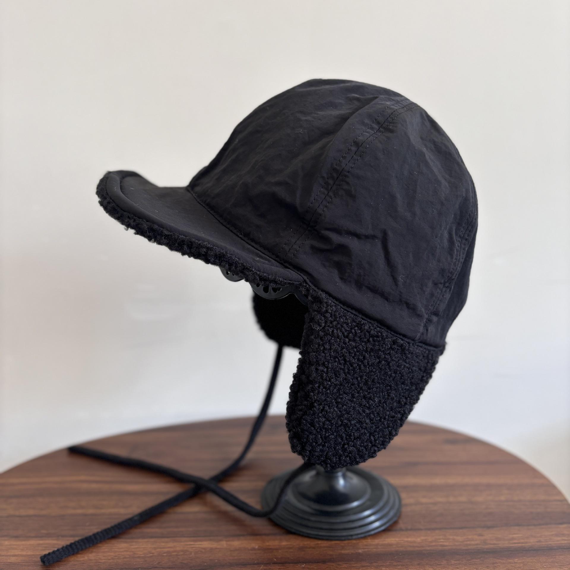 

Осенне-зимняя повседневная универсальная плюшевая кепка, дизайнерская шапка, женская утолщенная теплая бейсболка M（56-58cm） чёрный