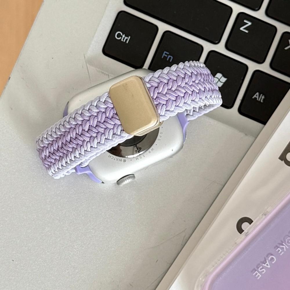 Magnetic Buckle Breathable Braided Nylon Watch Band Replacement Strap Compatible with Apple Watch Series1–11/SE/Ultra 38 40 41 42 44 45 46 49mm