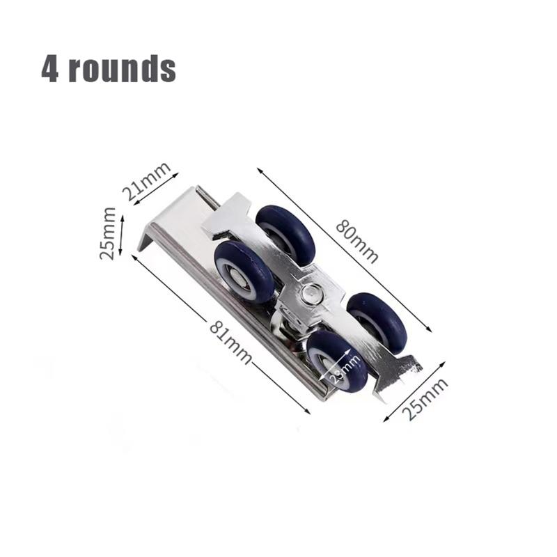 2Pcs Sliding Door Roller Pulley Set 4Wheels 8Wheels Adjustable Rail Track Easy Installation for Room Door