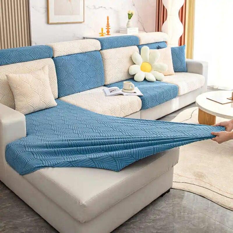 Winter Jacquard Fleece Sofa Cushion Covers Non Slip Elastic Couch Cover Universal Protective Slipcovers