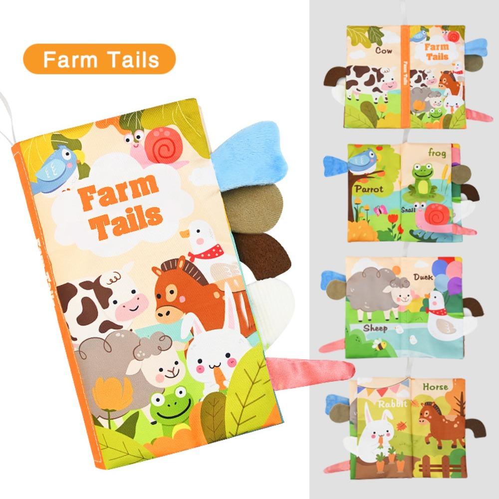 3D Animal Tail Cloth Book Washable Cloth Book Toys Creative Crispy Cloth Book  0-36 Months