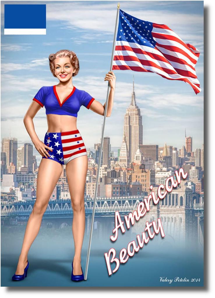 Master Box 1/24 Scale Pin-Up Series Betty Bikini Stars and Stripes Plastic Model Kit MB24002