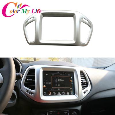 Color My Life Car Center Control Navigation Circle Cover Trim Sticker For Jeep Compass 2017 2018  