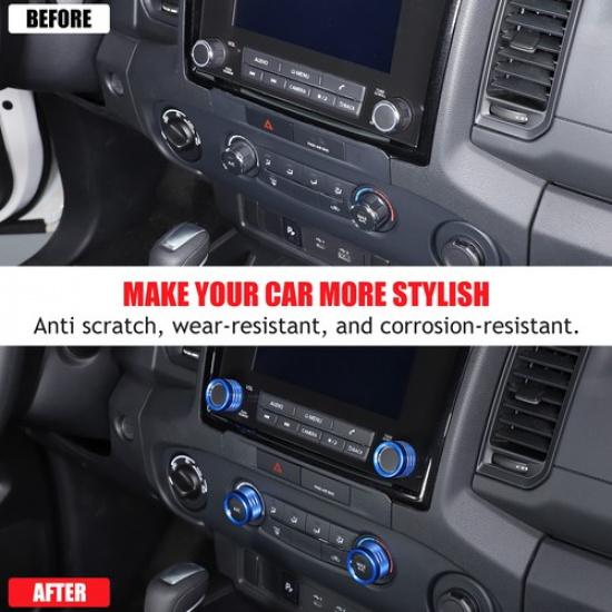 Blue Aluminum Center Console AC Knob Ring Cover For Nissan Frontier 22+