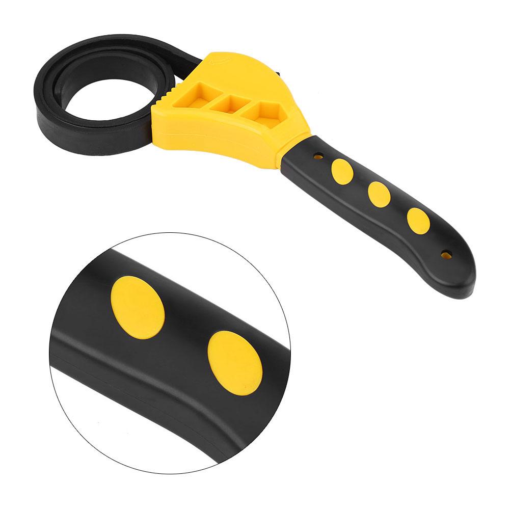 2pcs Multi Functional Rubber Strap Oil Filter Wrench Adjustable Spanner Bottle Opener Tool