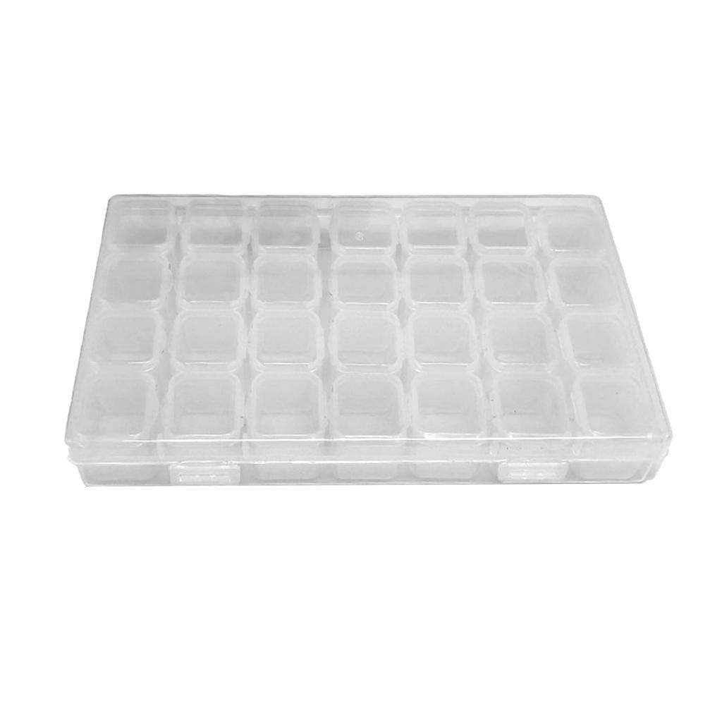 Nail Storage Box 28 Grid Eco Friendly Durable Transparent PP Separate Lid Nail Tip Box for Bead