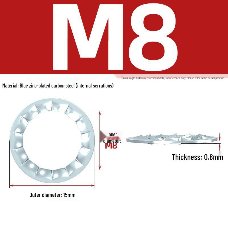 Carbon Steel Zinc-Plated Lock Washer with Inner and Outer Teeth