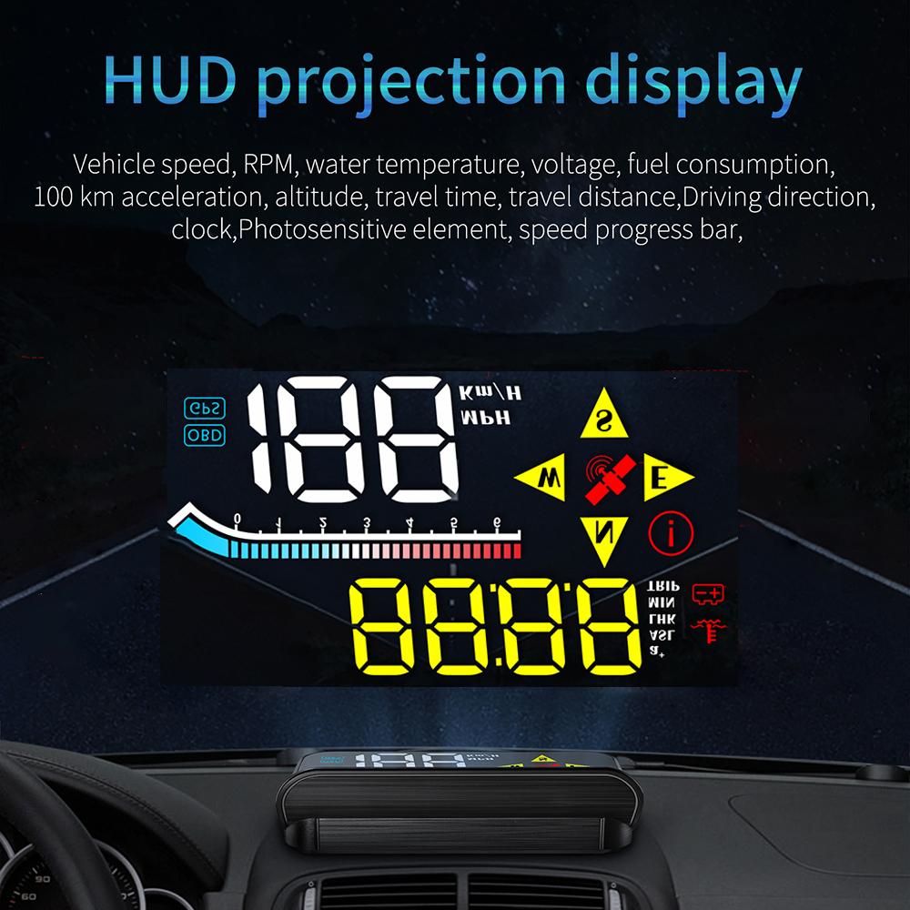 Digital Windshield Projector M17 OBD GPS Head Up Display for All Cars Car HUD Speedometer Auto Electronics Accessories