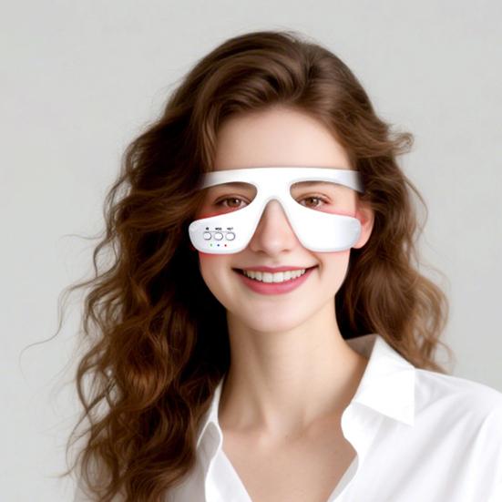 Red Light Therapy Glasses Under-Eye Massager Portable Eye Care Device LED Eye Perfector for Wrinkle Removal Skin Firming