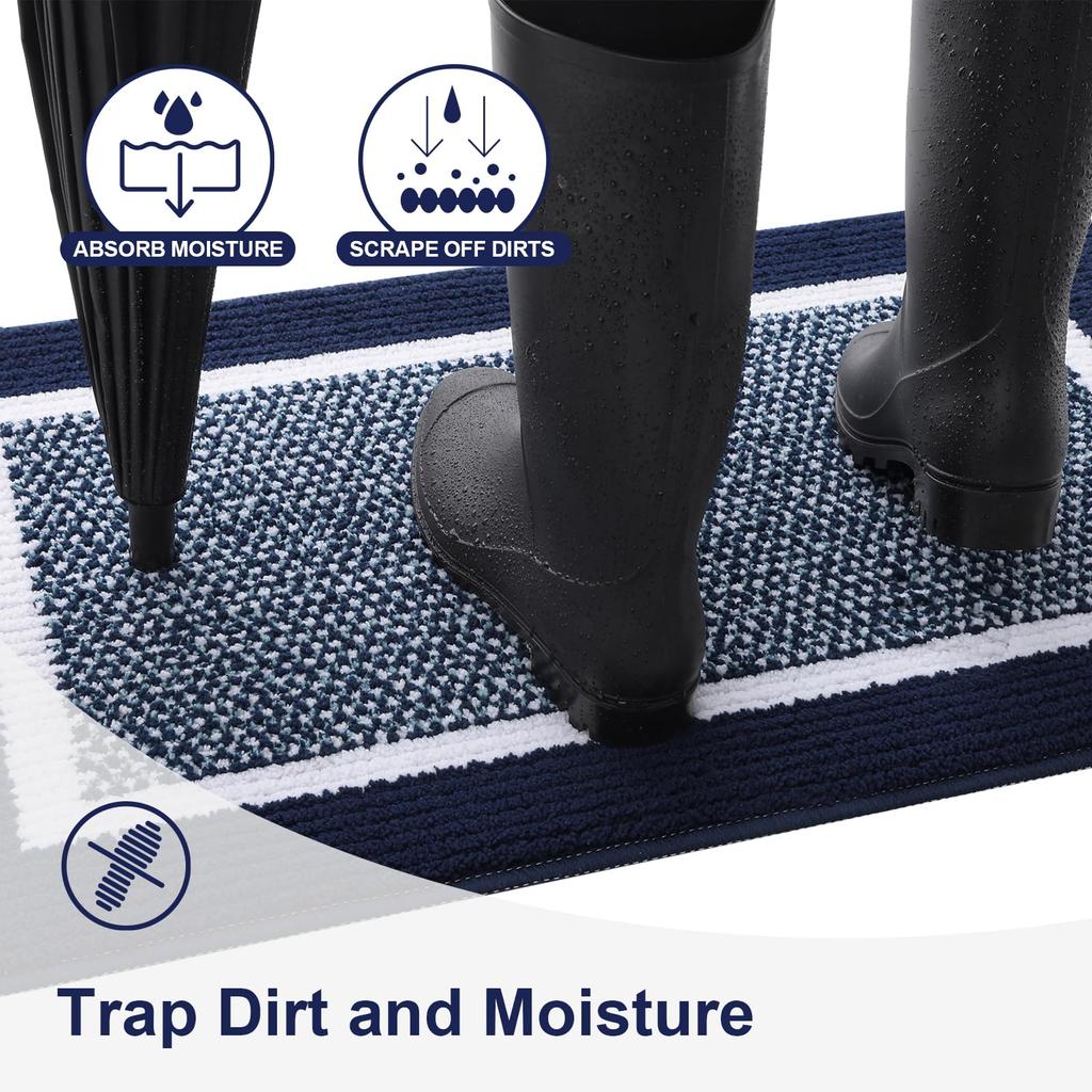 Olanly Durable Door Mat Family Anti-slip Carpet Floor Indoor Mat Absorbent Entrance Door Mats Dirt Resistant Easy to Clean Rug