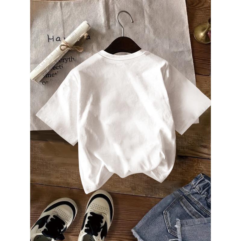 European Sizes This Short-sleeved T-shirt Features a Cute Fox, Floral, and Sun Print. The Soft, Comfortable Round Neck Design Makes Perfect for Girls