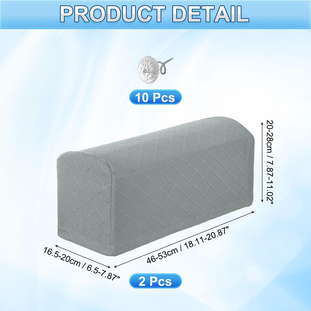 2pcs Stretch Armrest Covers, Polyester Soft Armchair Slipcovers Couch Recliner Arm Cover with Twist Pins Chair Sofa Protector